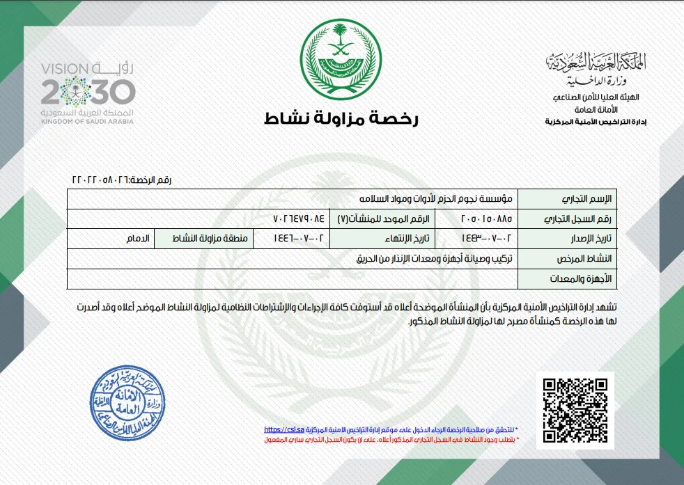 انظمة اطفاء الحريق